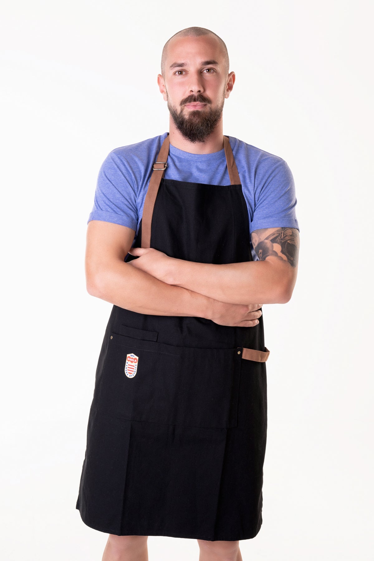 Tričko unisex modré, lem na rukáve