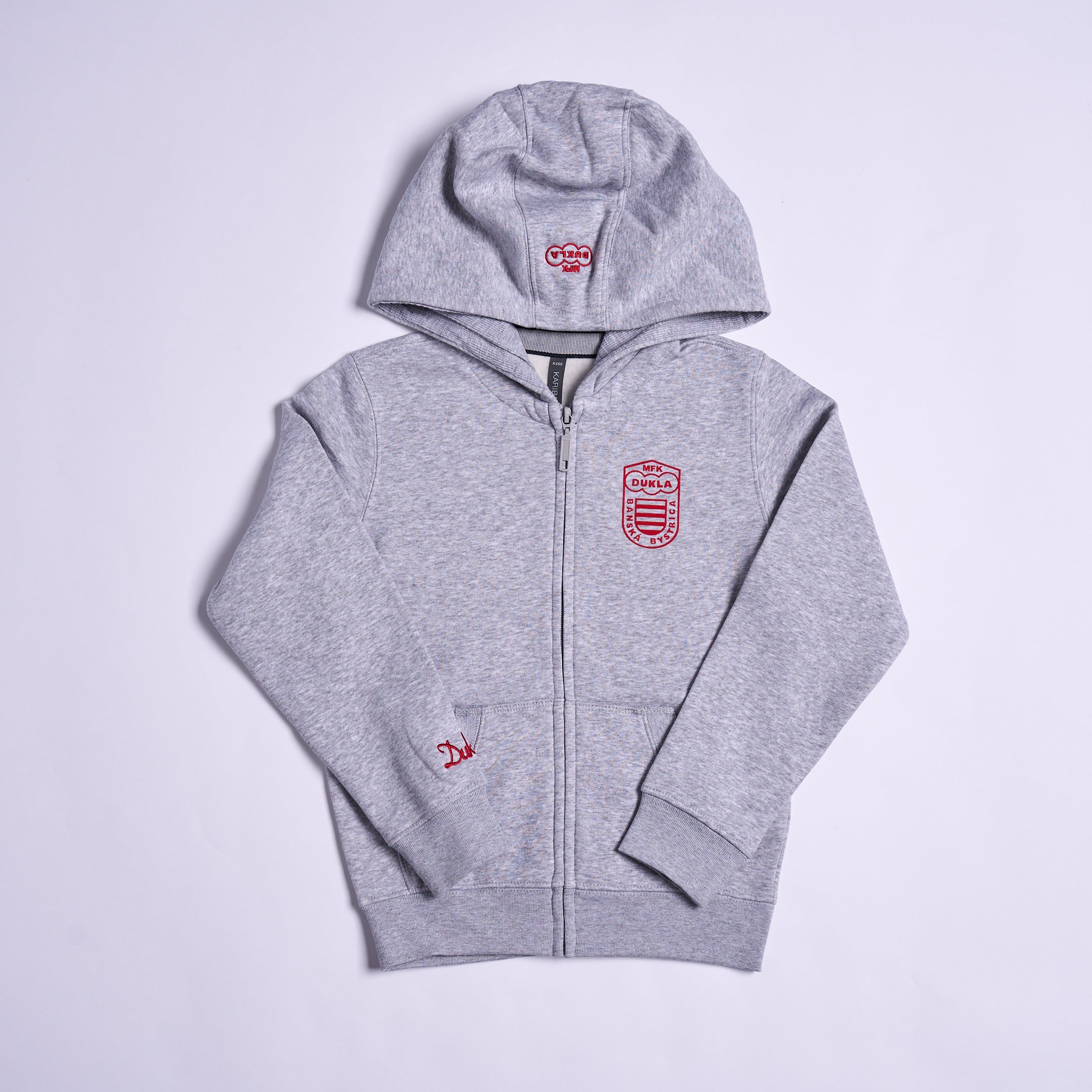 Detská mikina šedá s kapucňou na zips