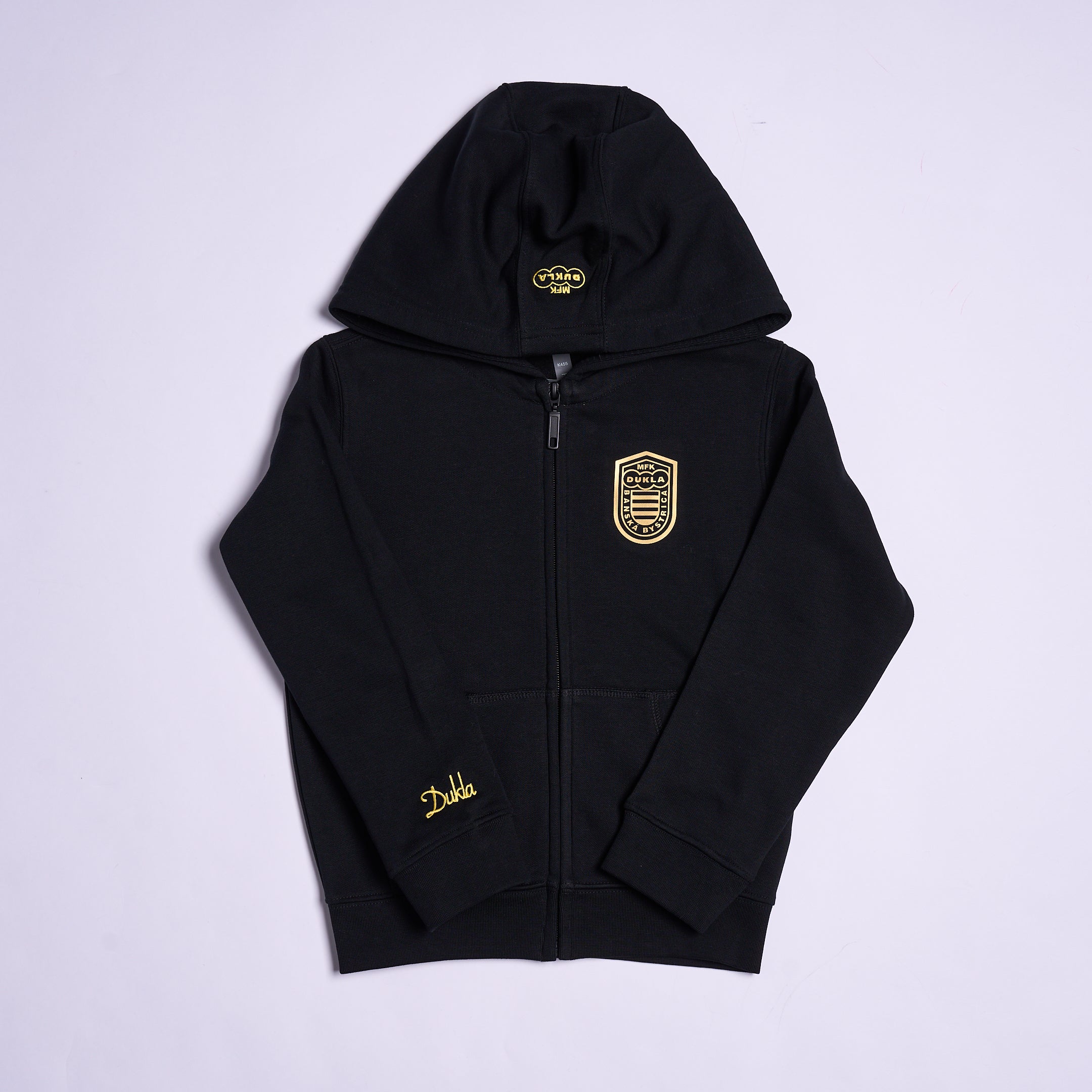 Detská mikina čierna s kapucňou na zips