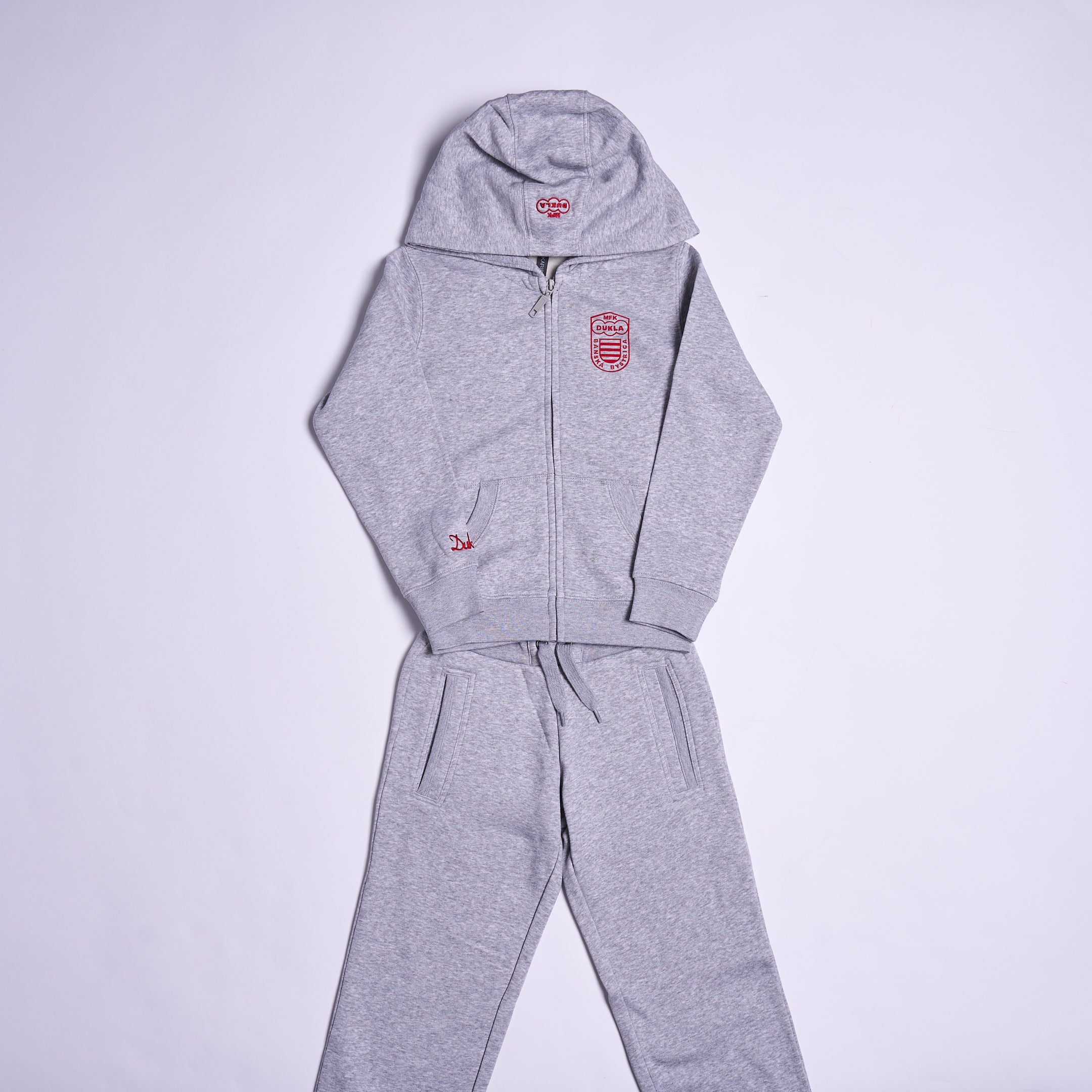 Detská mikina šedá s kapucňou na zips