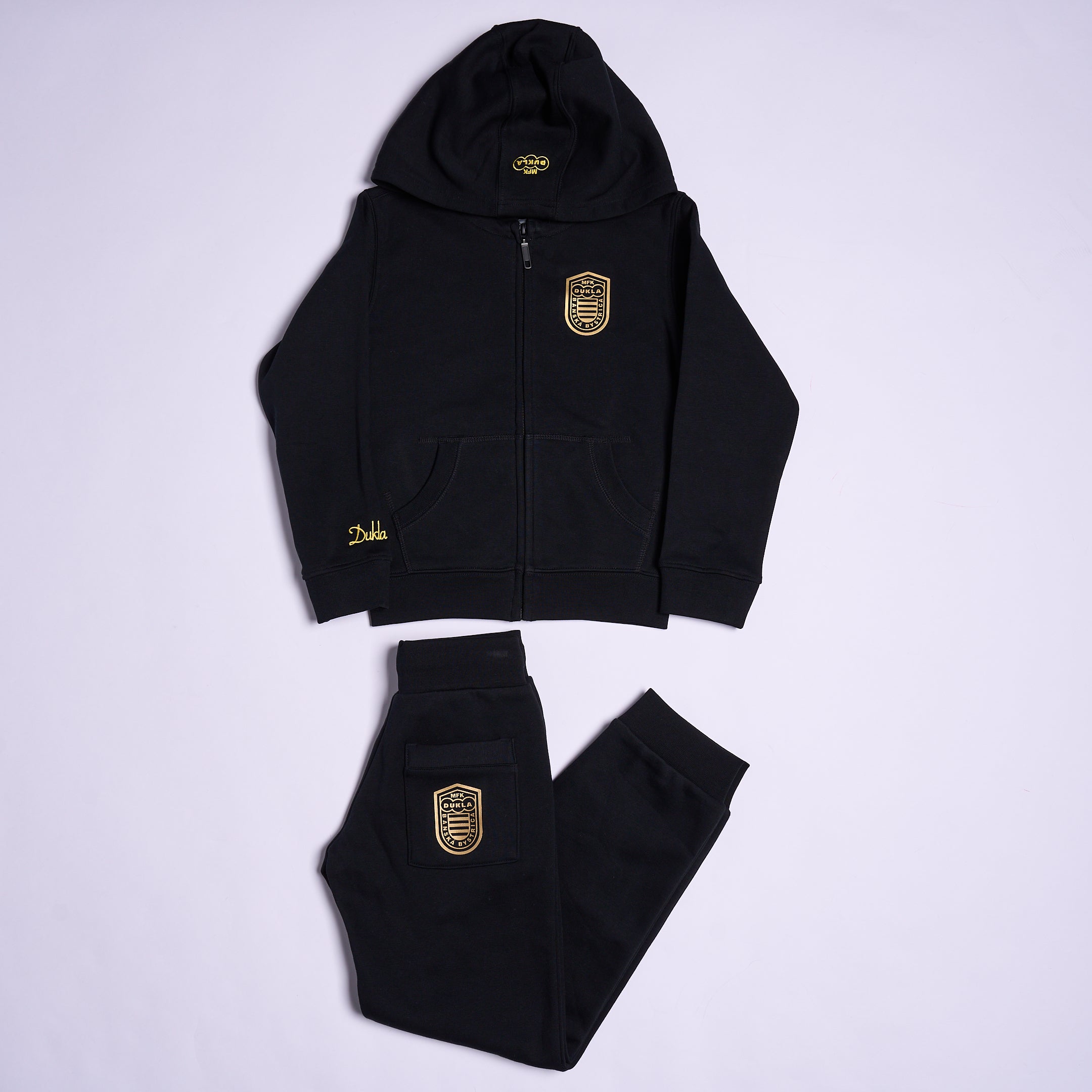 Detská mikina čierna s kapucňou na zips