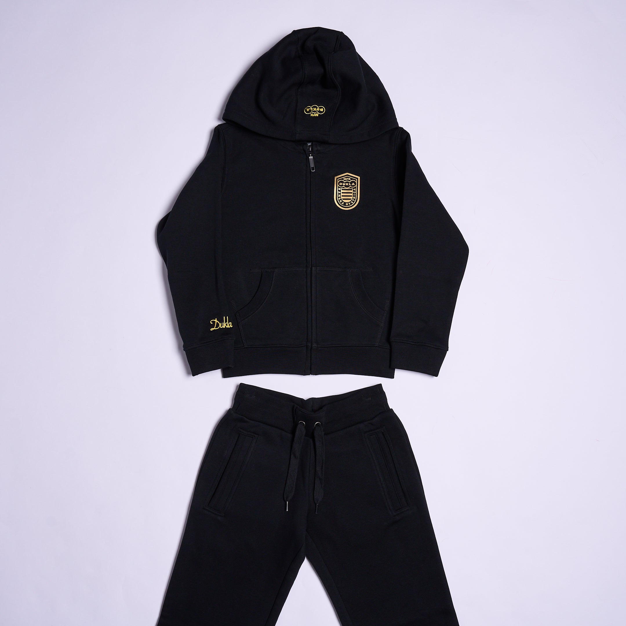 Detská mikina čierna s kapucňou na zips