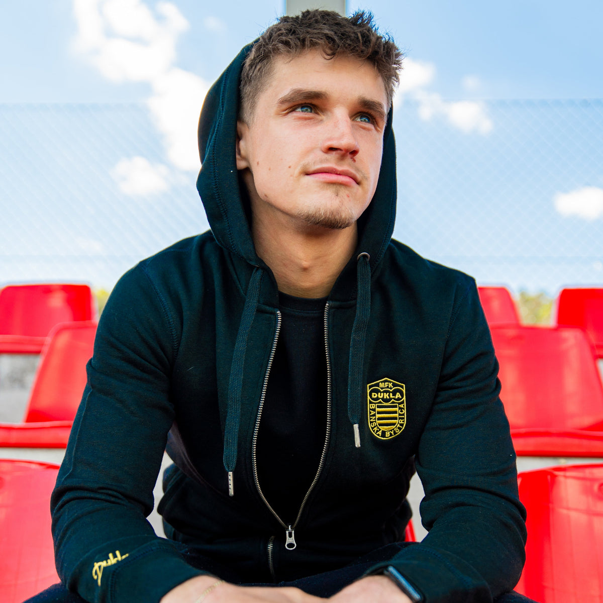 Mikina na zips MFK Dukla unisex Čierna