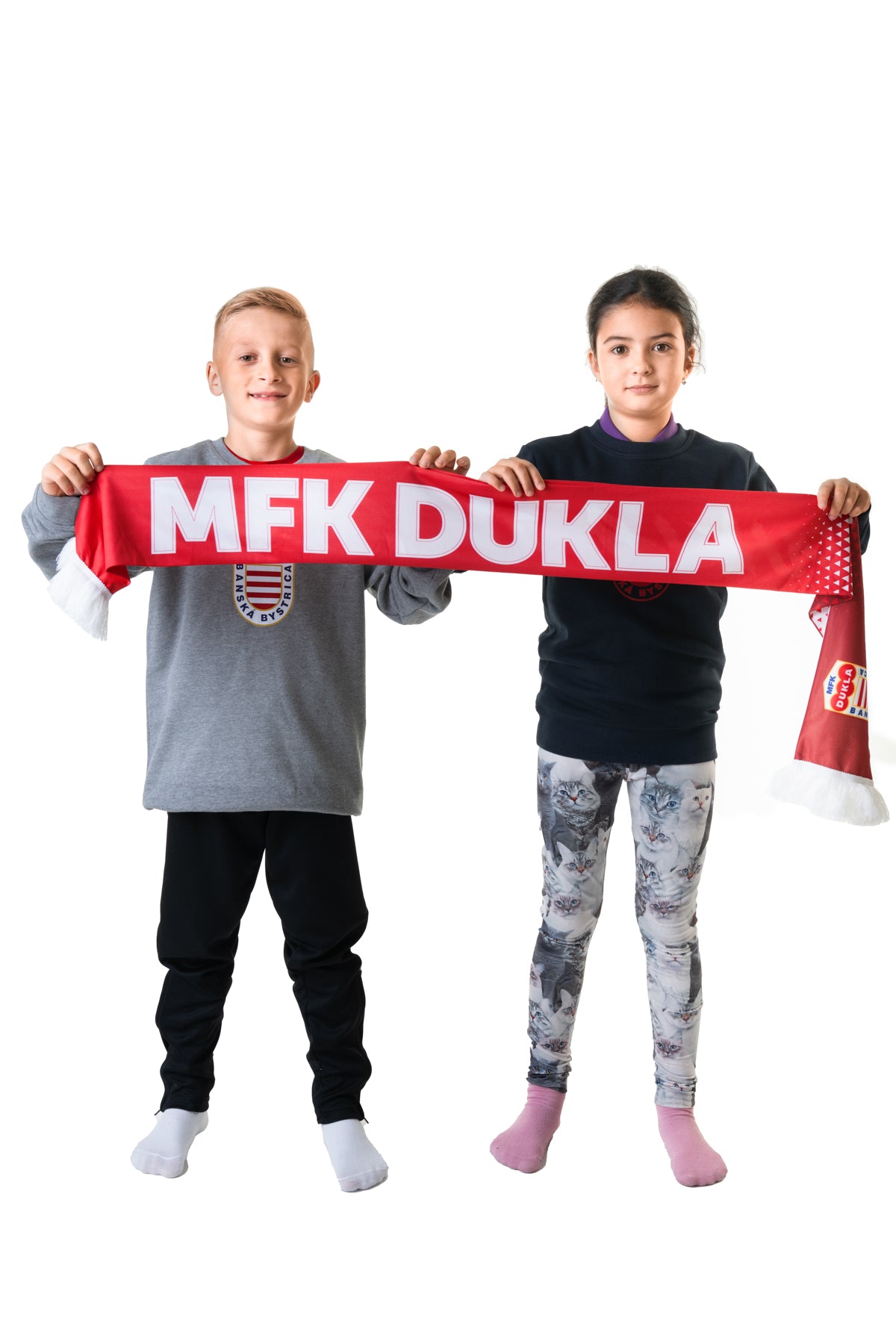 Detská šedá mikina s veľkým logom MFK Dukla