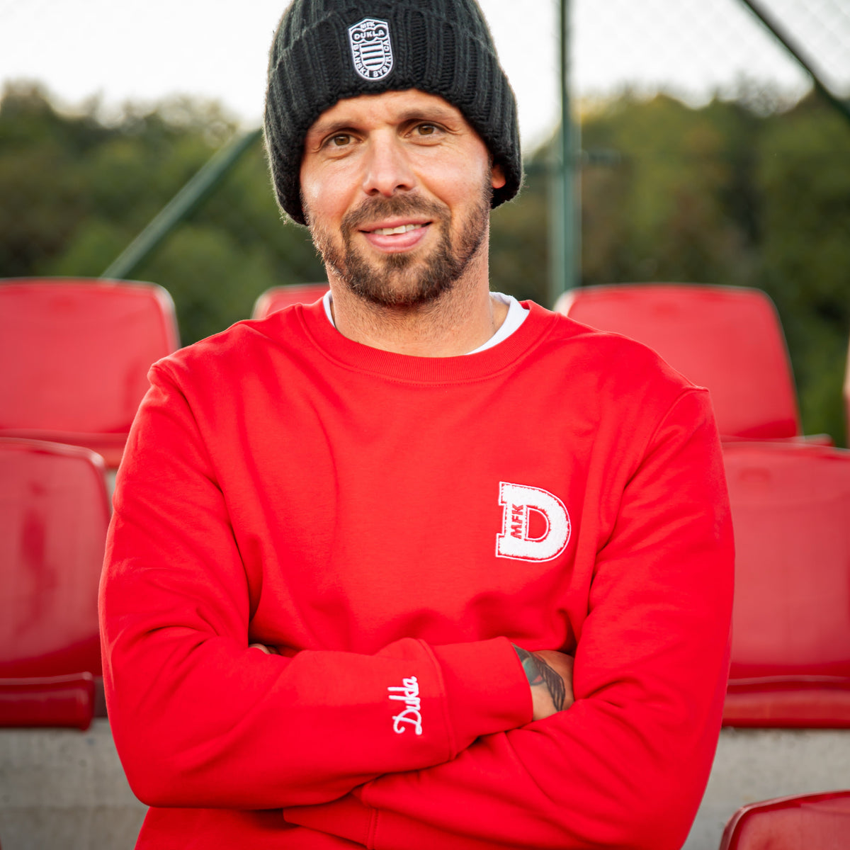 Mikina bez kapucne MFK Dukla unisex Červená
